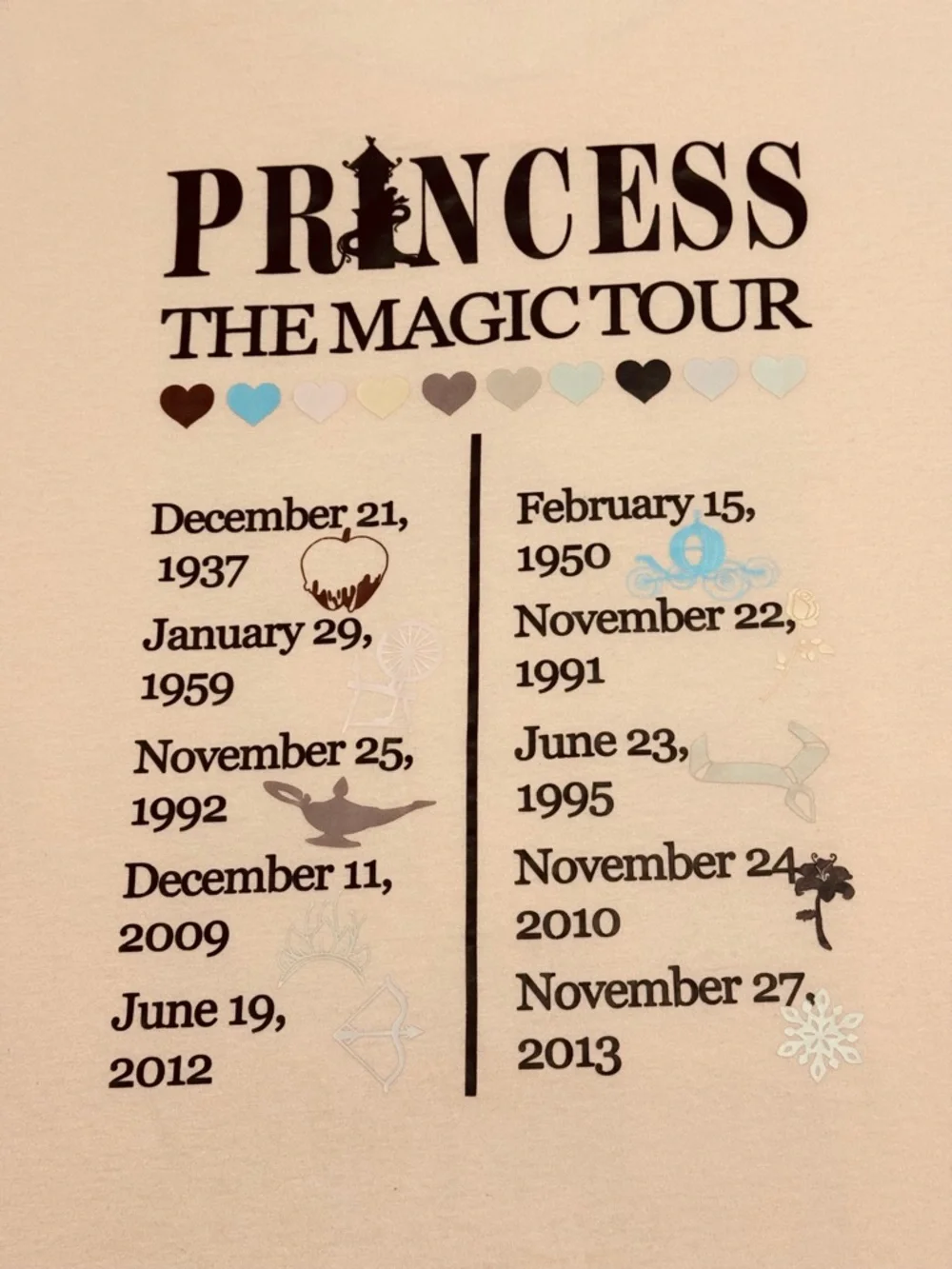 Disney Pink 'Princess The Magic Tour' Short Sleeve Graphic Tee - Picture 6 of 6